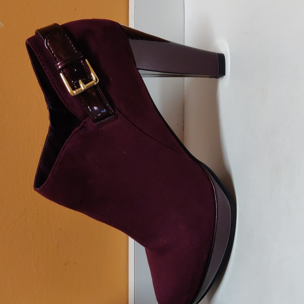 Ladies Beautiful Burgundy Suede Ankle Boots by East 5th